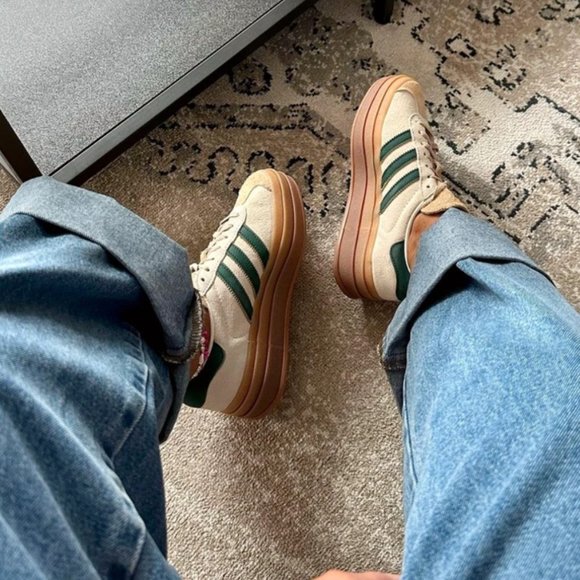 adidas Shoes Adidas Gazelle Bold Cream White Green Poshmark
